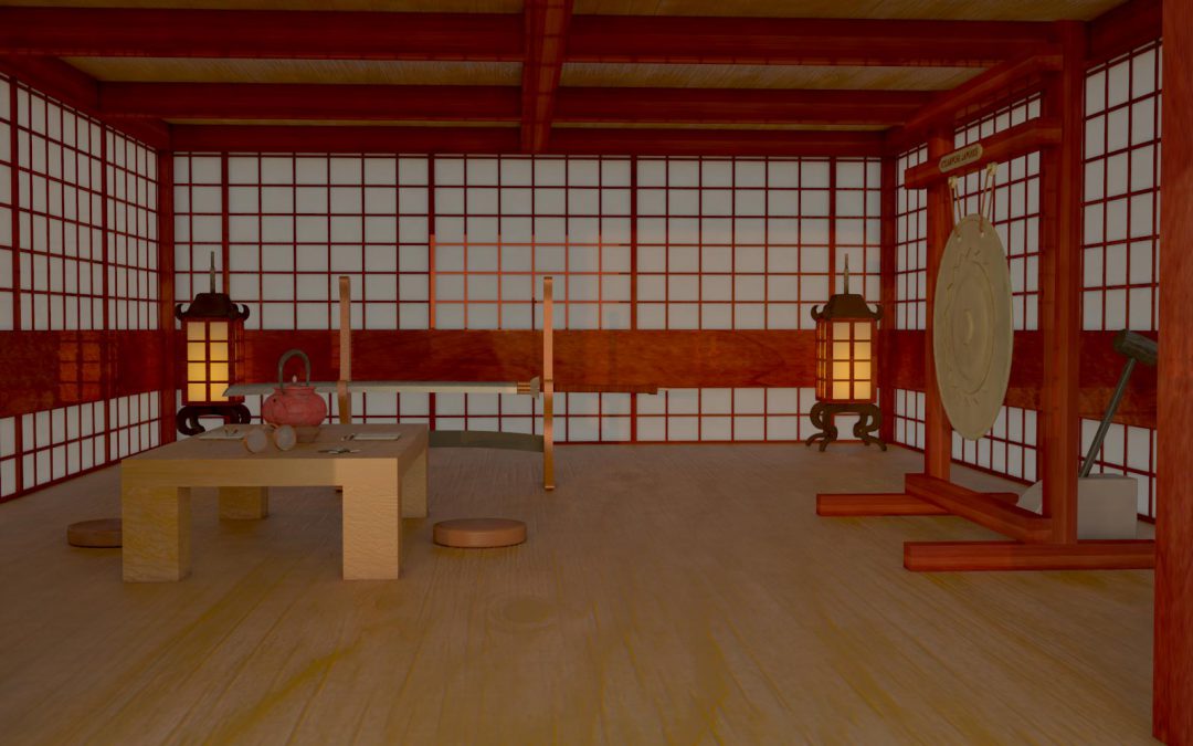 Medieval Japanese Steampunk interior