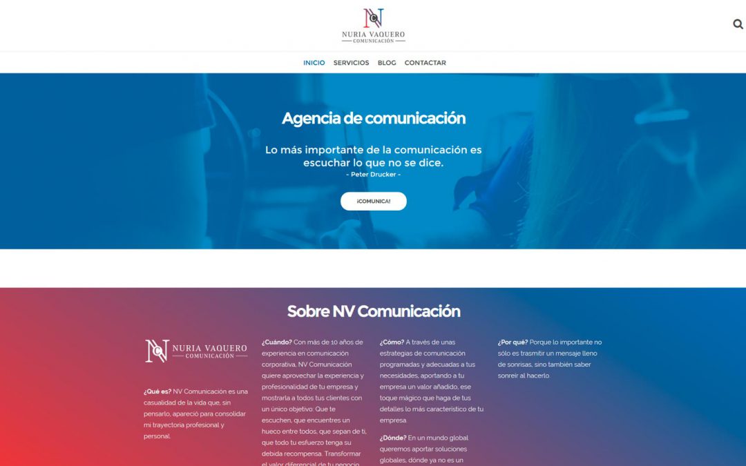 NV Comunicación website – Communication agency