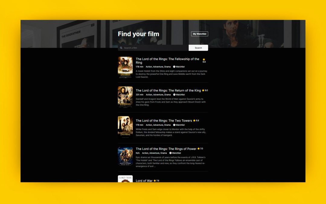 Watchlist app